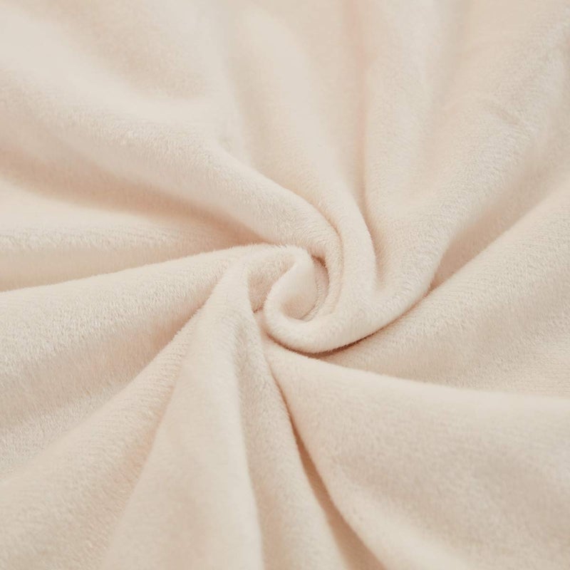 JAUXIO Diamond Pinch Pleated Crystal Velvet Pillowcases 2 Pack Solid Pintuck Throw Cushion Cover for Home Decor Hidden Zipper Closure (Cream, Standard) - Image 5